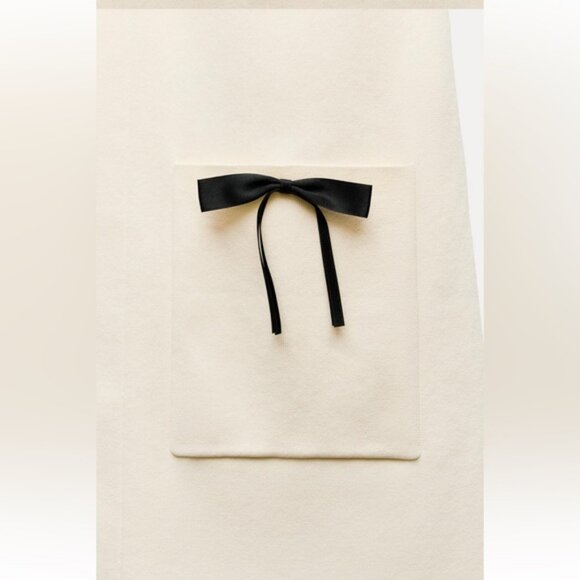 ZARA KNIT MINI DRESS WITH CONTRASTING BOWS - Picture 3 of 4